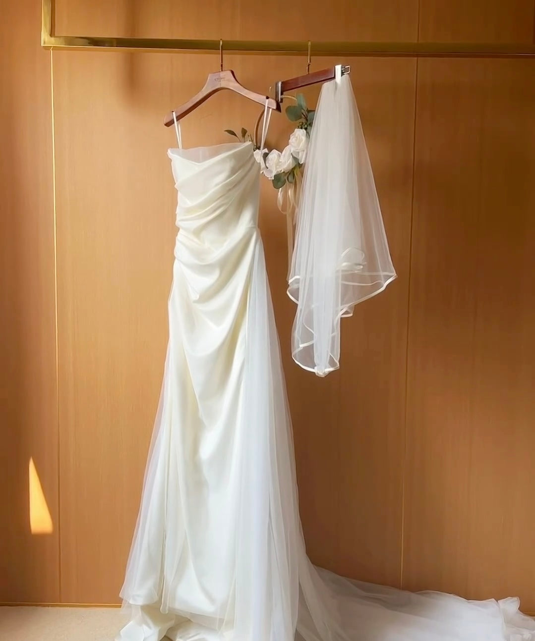 Spaghetti Straps Ivory A Line Wedding Dress J6116