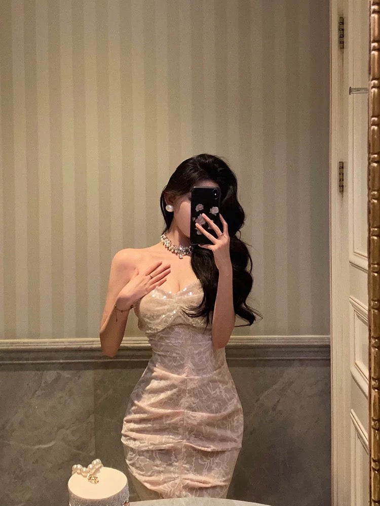 Robe de soirée sirène bustier en dentelle, robe de bal formelle J6180