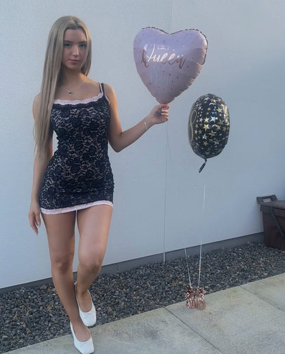 Schwarzes kurzes Ballkleid aus Spitze, Etuikleid für Heimkehr, Partykleid J6193
