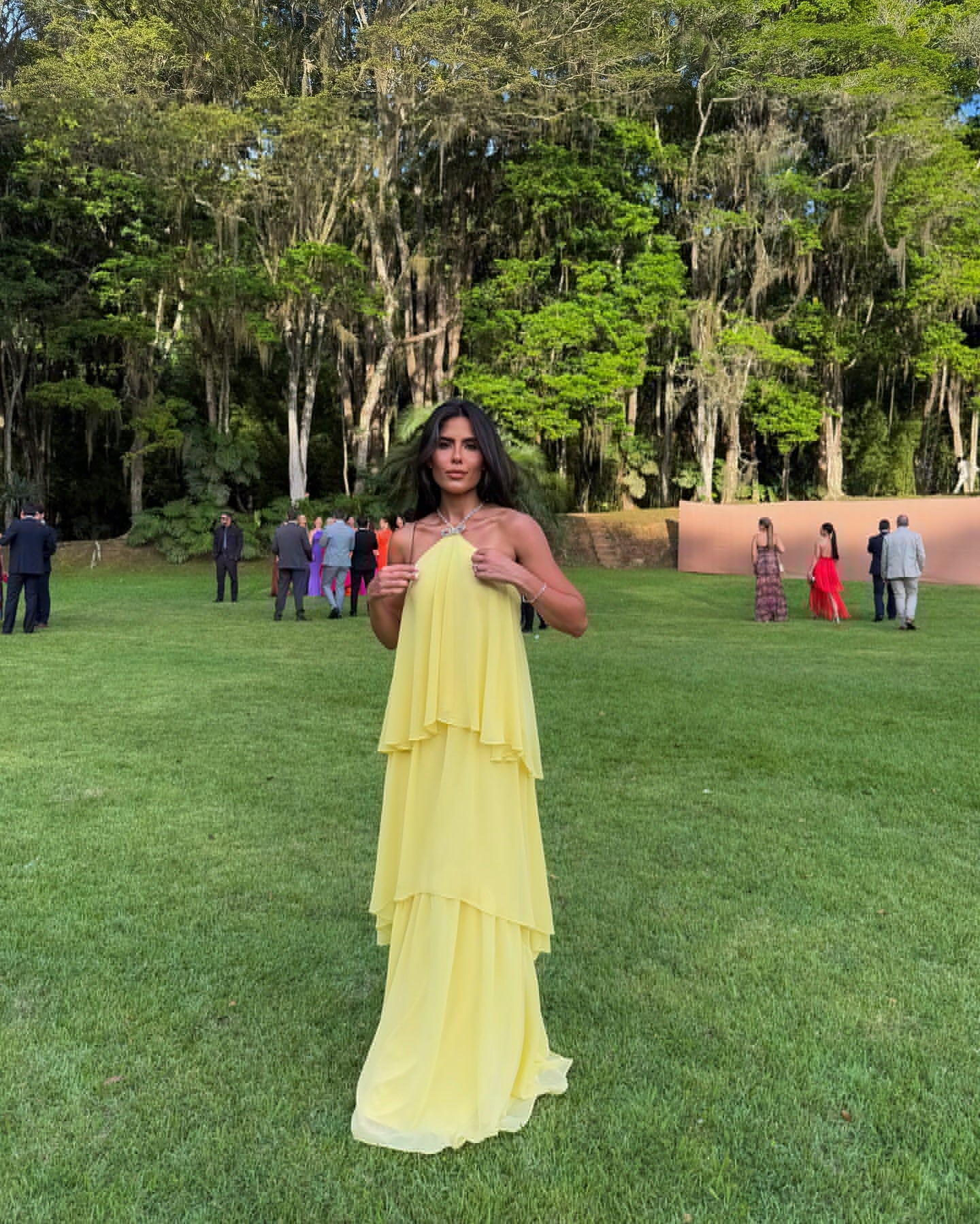 A Line Yellow Prom Dress Chiffon Tiered Ruffle Dress J6198 JulyProm A Line Yellow Prom Dress Chiffon Tiered Ruffle Dress J6198 JulyProm