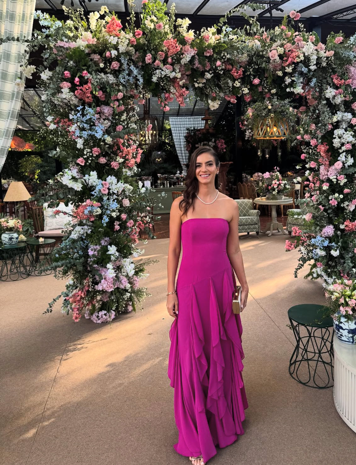 Robe de mariée bustier trapèze en mousseline de soie, à volants, tenue de soirée formelle J7407