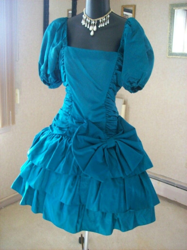 A Line Blue Short Formal Dress Homecoming Dress J8204