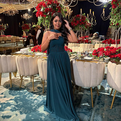 Robe de bal trapèze en mousseline de soie, robe d'invitée de mariage, robe de soirée formelle J6200