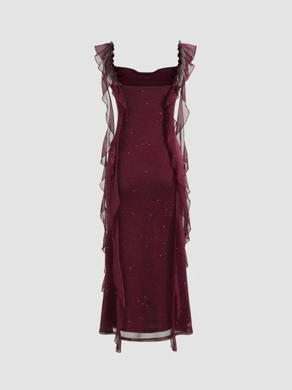 Sparkling Ruffle Sheath Prom Dress Formal Evening Party Dress J6301