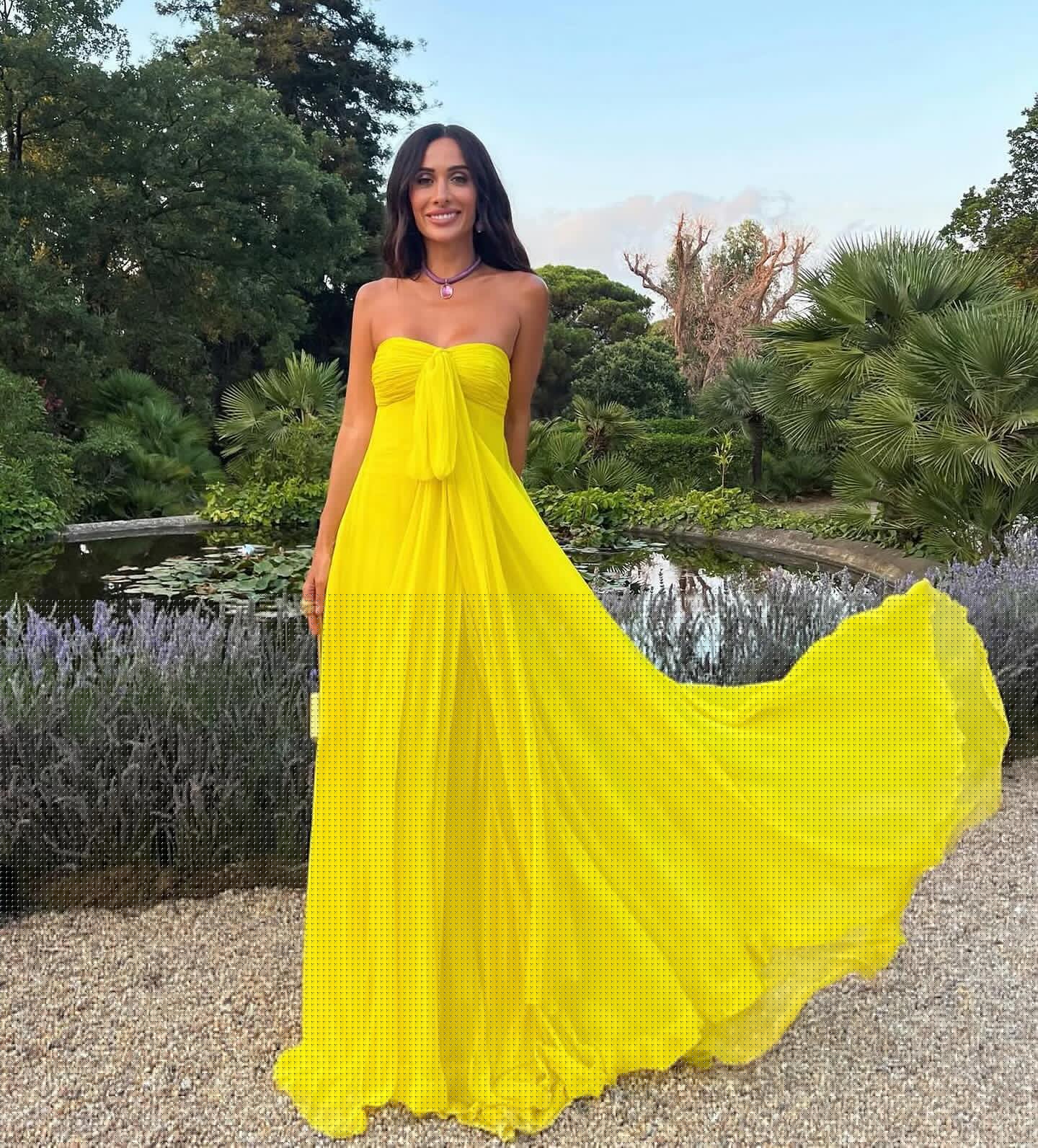 Strapless Yellow Wedding Guest Dress A Line Party Dress J6262