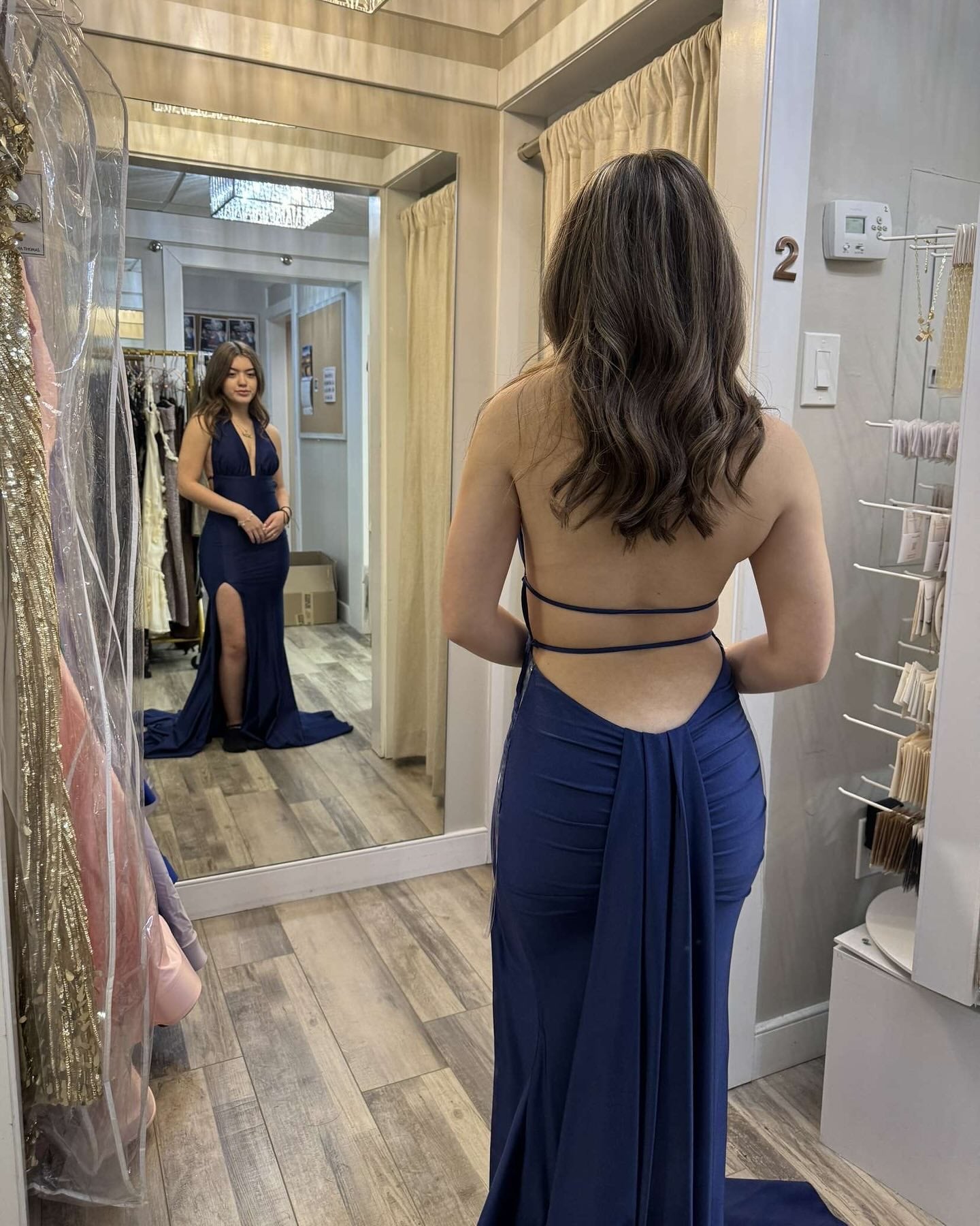 Mermaid Navy Blue Prom Dress Vintage Evening Formal Party Gown J6263