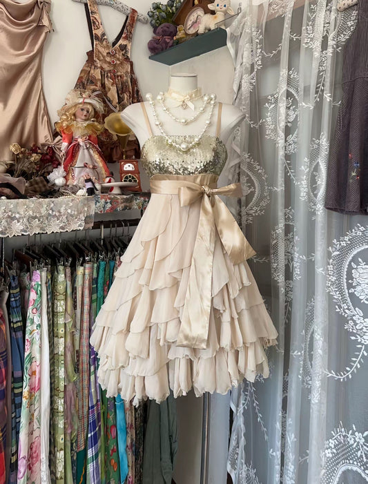 Spaghetti Straps A Line Ruffle Short Prom Dress Formal Party Dress J8490