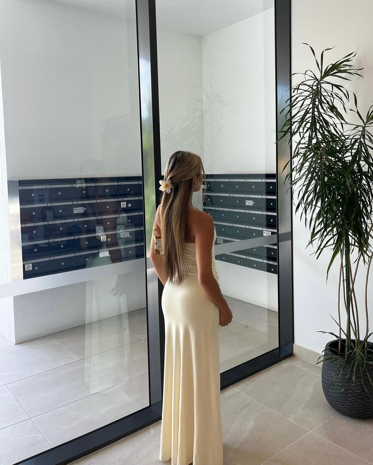 Trägerloses Meerjungfrau-Ballkleid aus Chiffon, formelles Partykleid J6272