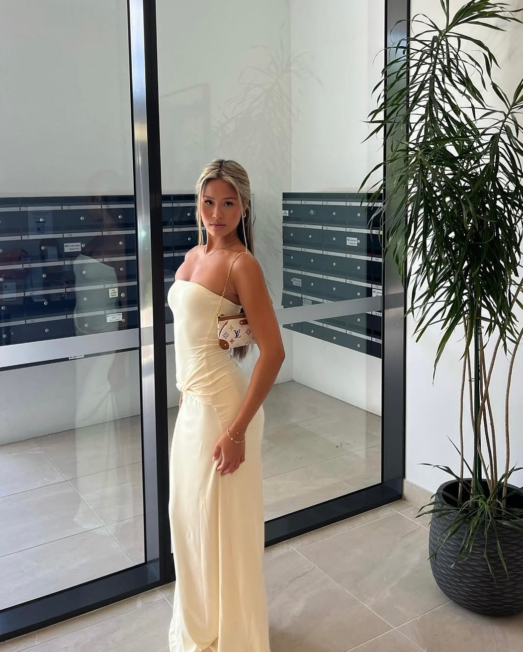 Trägerloses Meerjungfrau-Ballkleid aus Chiffon, formelles Partykleid J6272