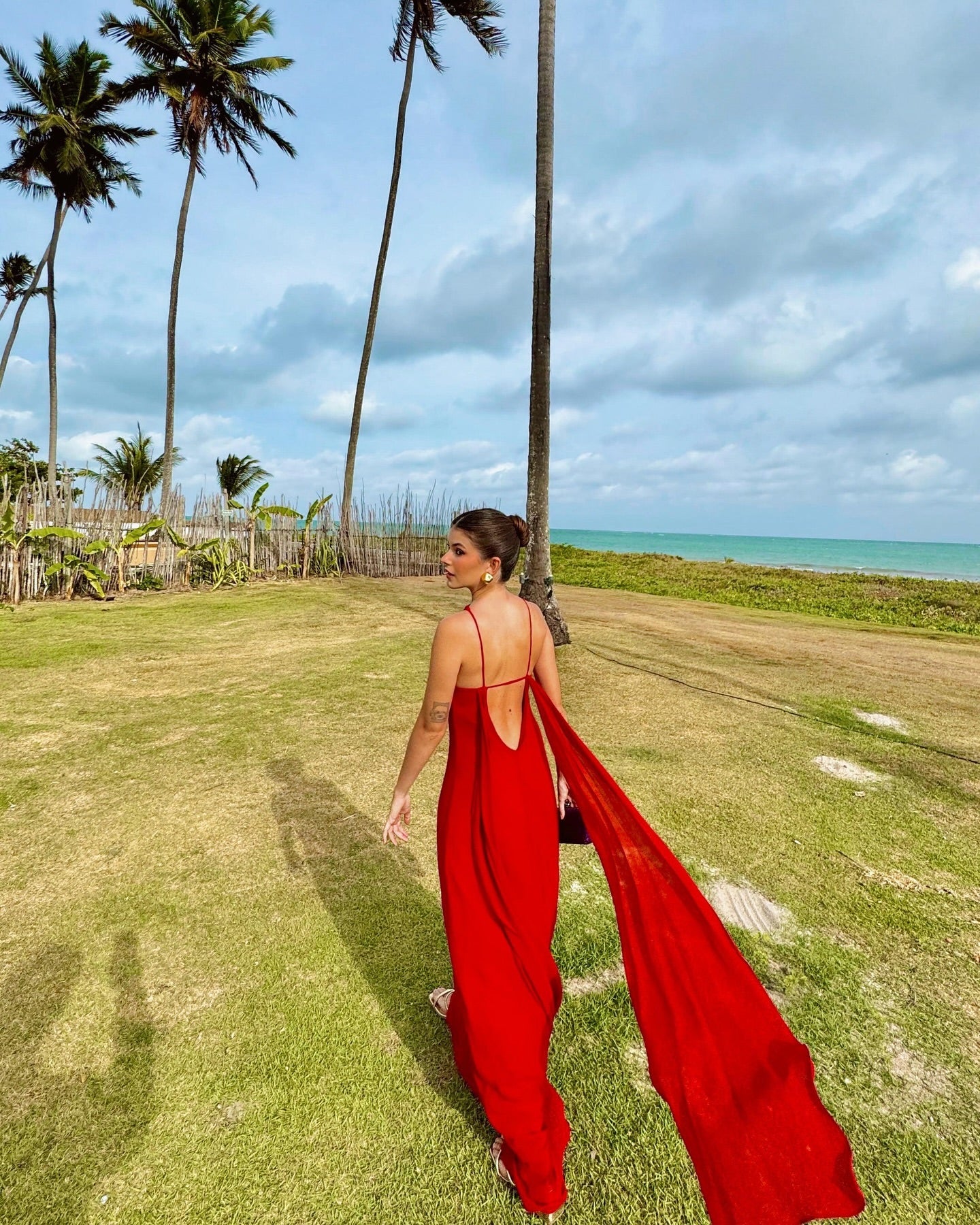 Robe de mariée rouge en mousseline de soie, dos nu, robe de soirée formelle J6274