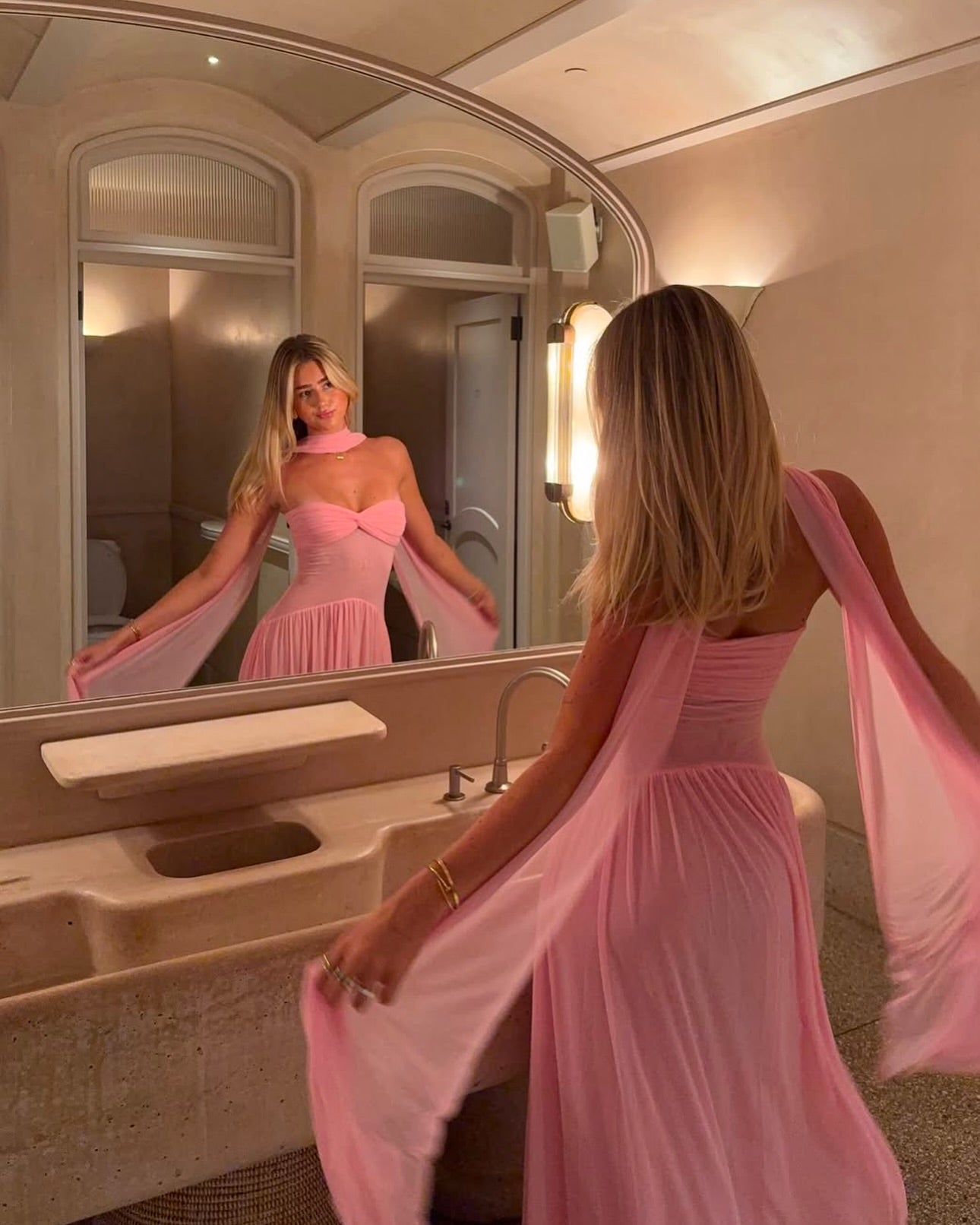 Robe de bal rose bustier coupe trapèze J6282