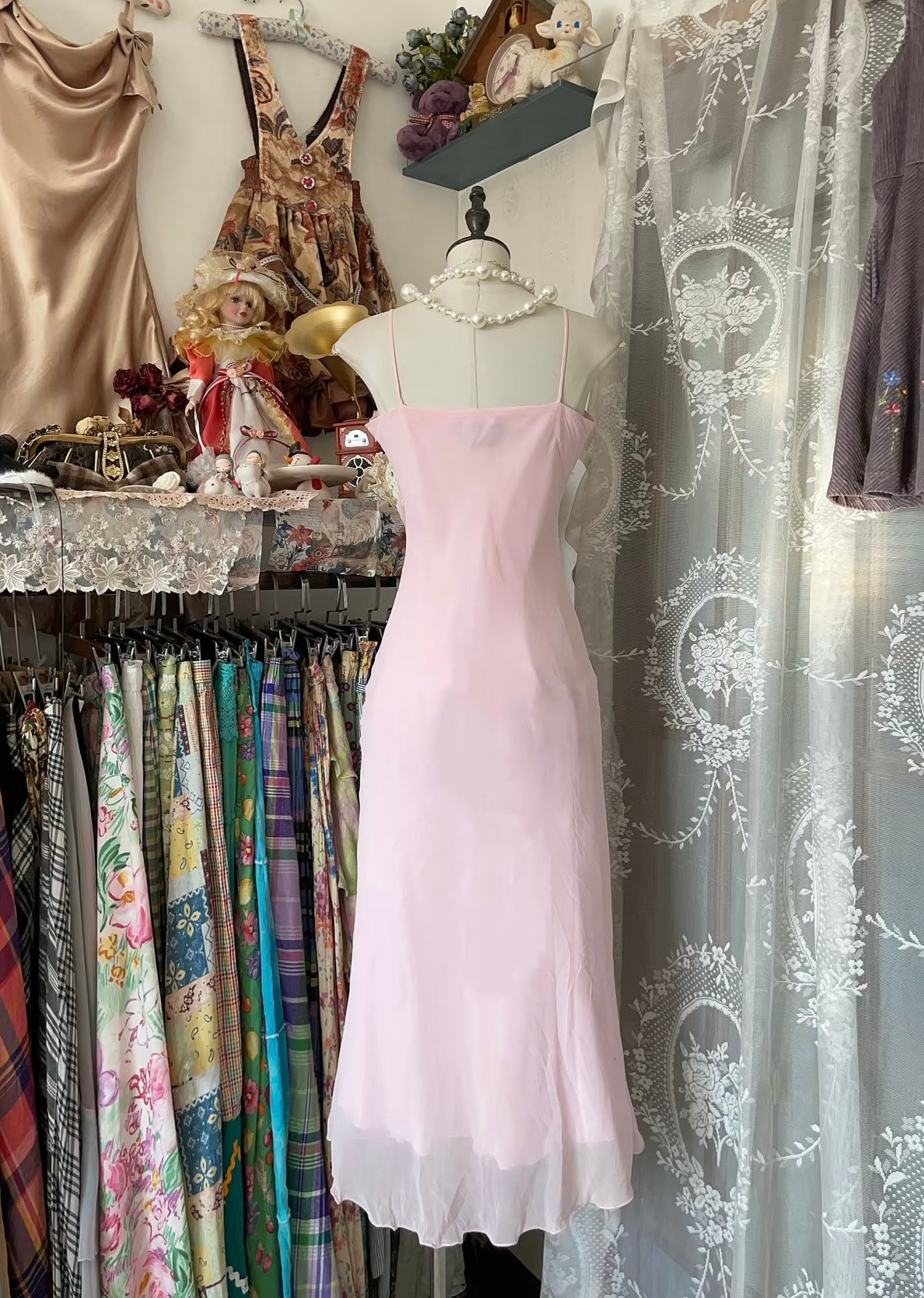 Spaghettiträger Meerjungfrau Rosa Ballkleid Rüschen Formales Partykleid J6305