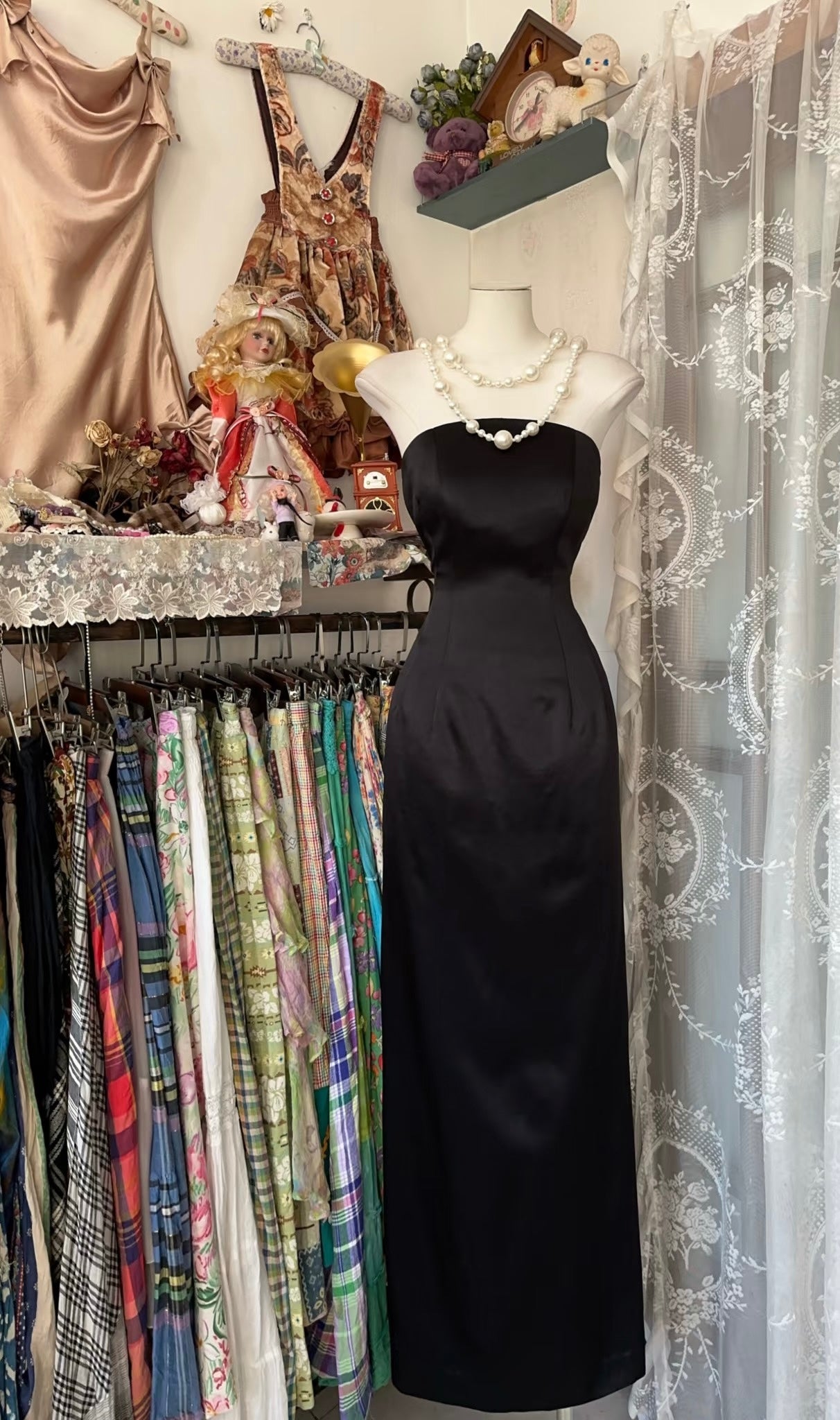 Robe de bal noire fourreau sans bretelles, élégante robe de soirée J6306