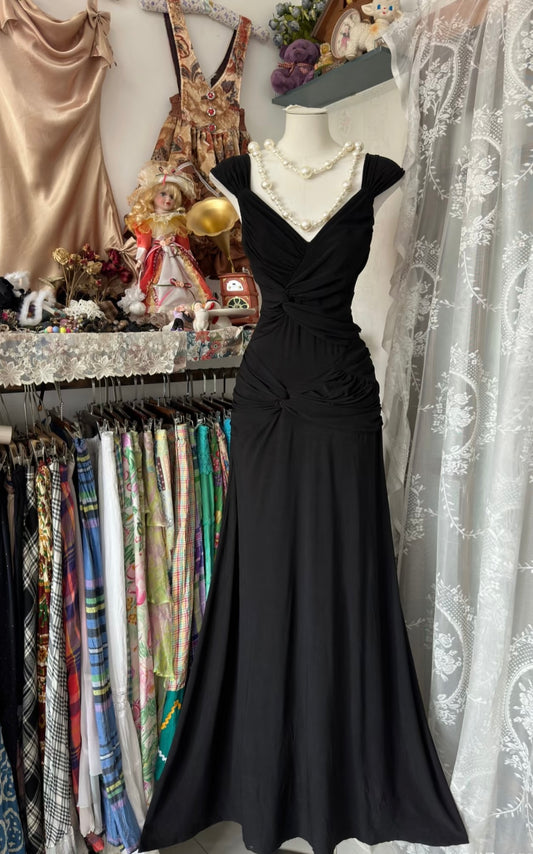 Chiffon Schwarzes Ballkleid Elegantes Abendkleid J6312