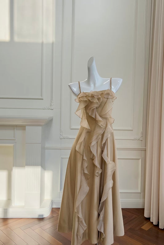 A Line Chiffon Ruffle Prom Dress Formal Evening Party Gown J6331