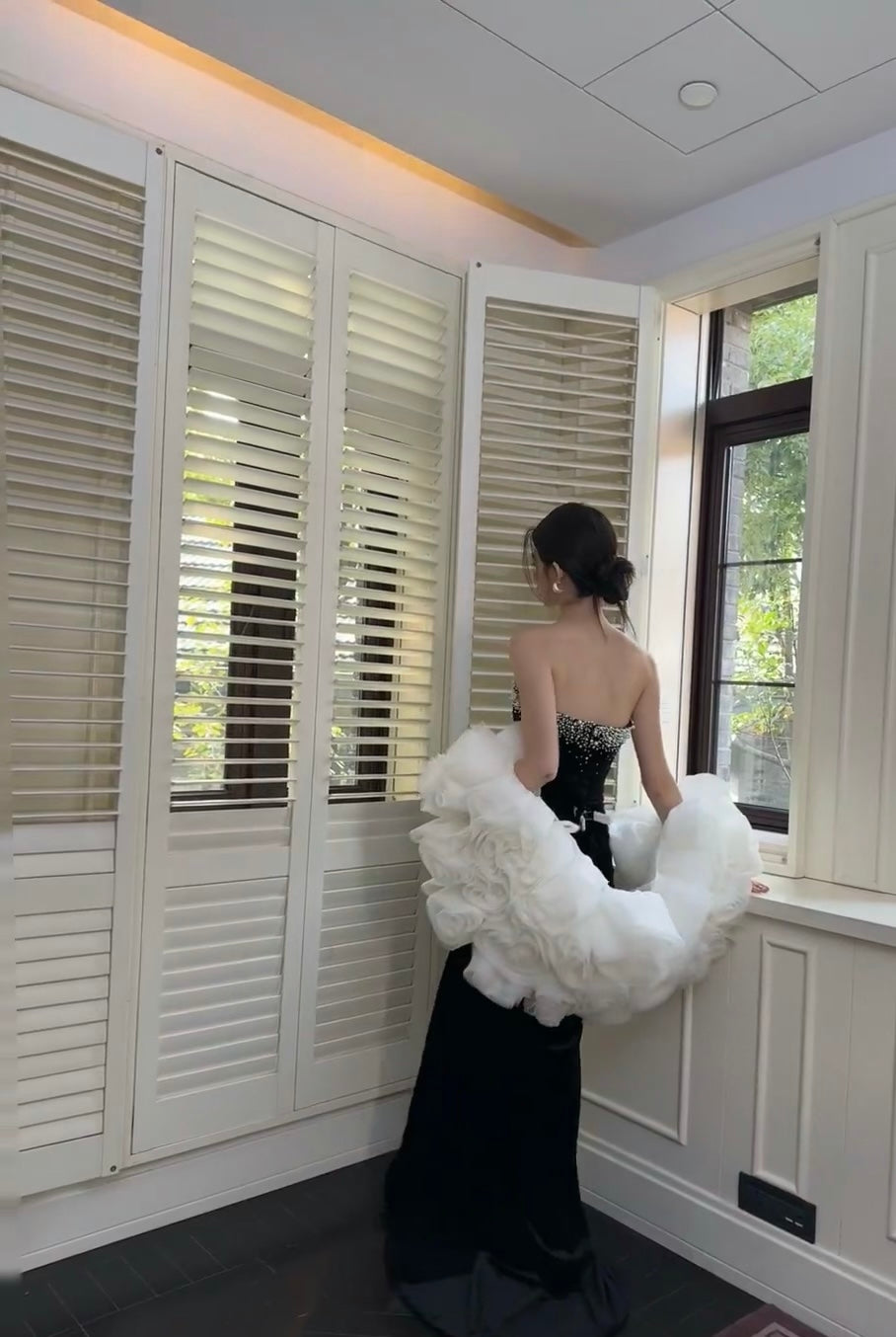 Sweetheart Samt Schwarz Ballkleid Elegantes formelles Abendkleid J6335