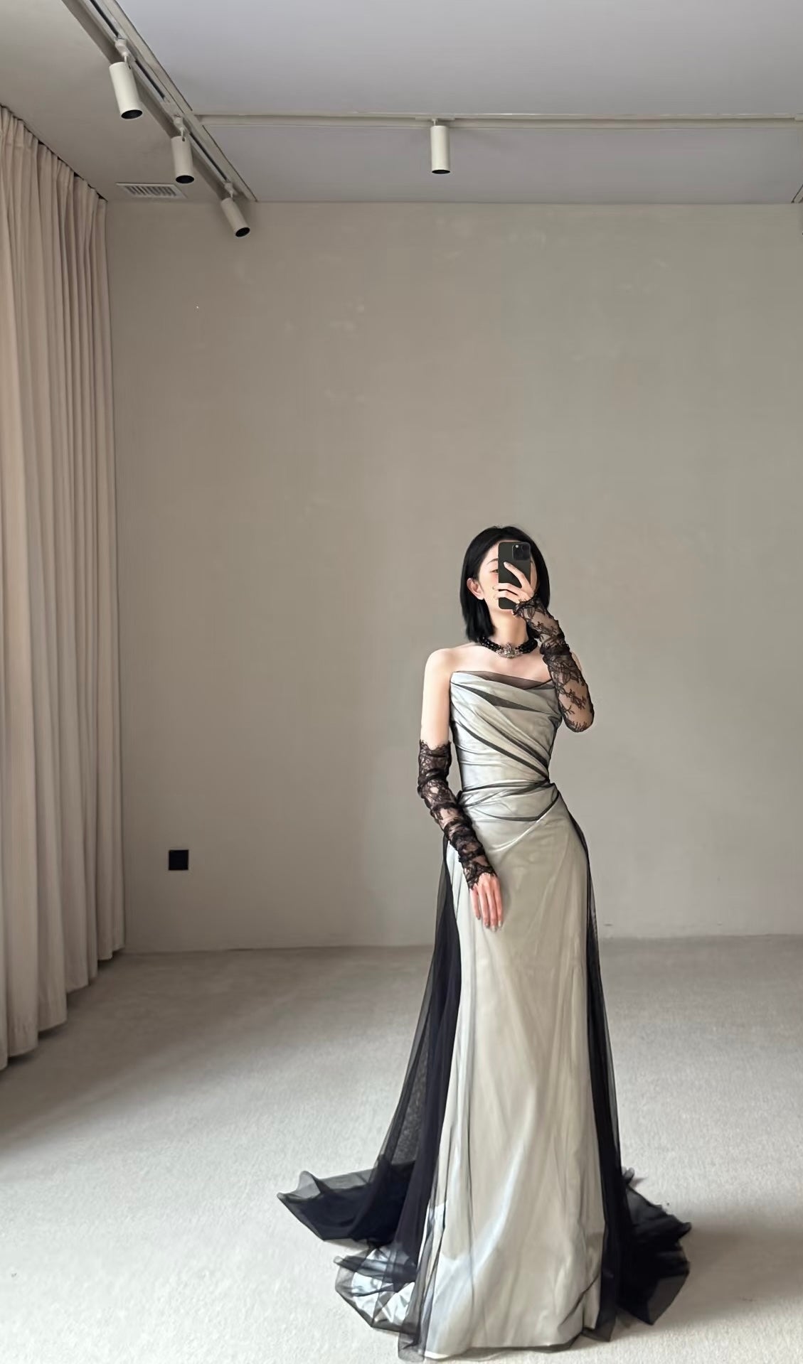Strapless Mermaid Sliver Prom Dress Satin Evening Gowns J6338