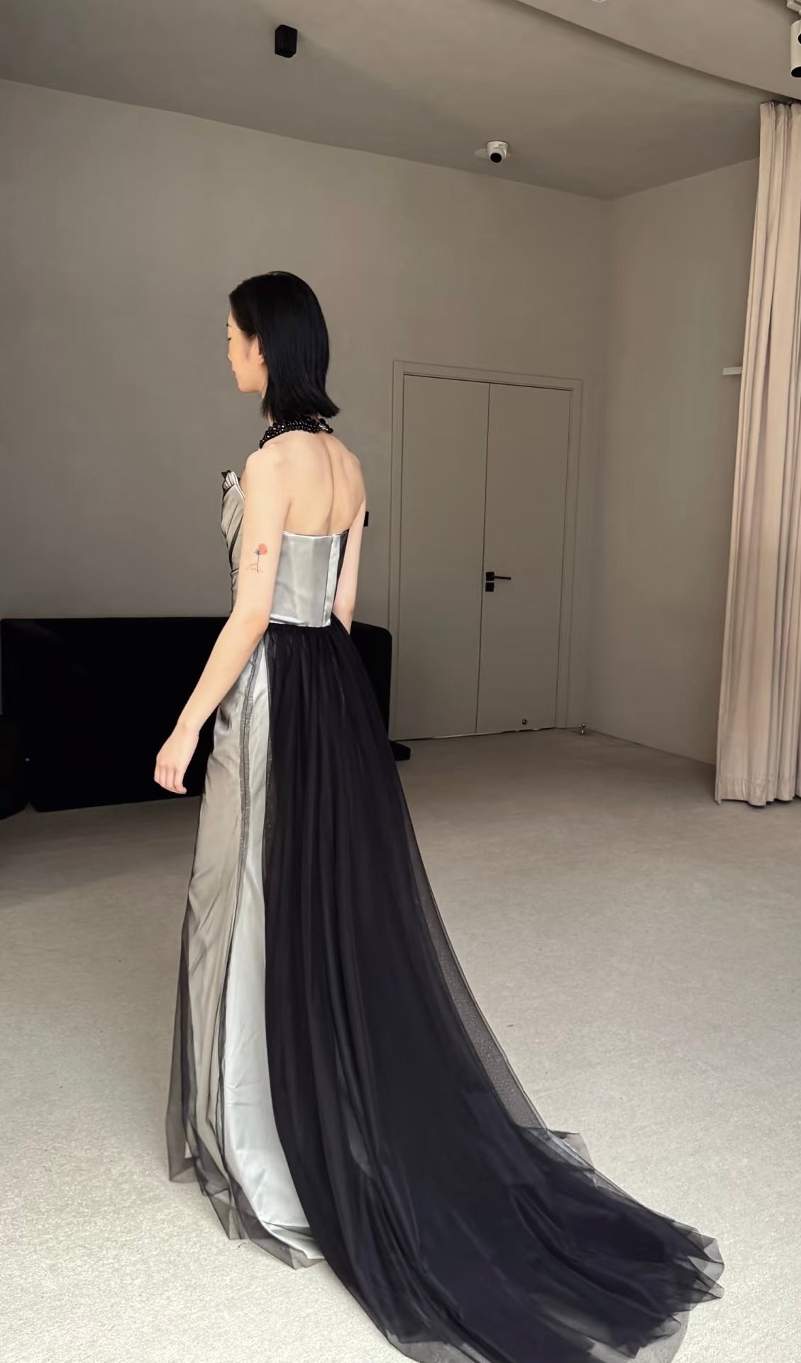 Strapless Mermaid Sliver Prom Dress Satin Evening Gowns J6338