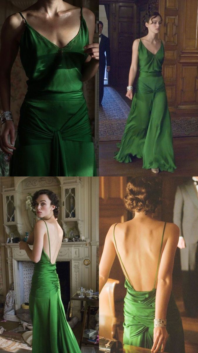 Robe de bal trapèze verte à bretelles spaghetti et dos nu en mousseline de soie J6347
