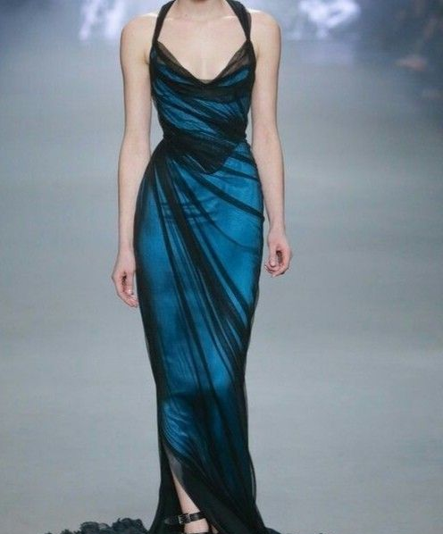 Robe de bal fourreau bleue, robe de soirée, robe de bal formelle J6361