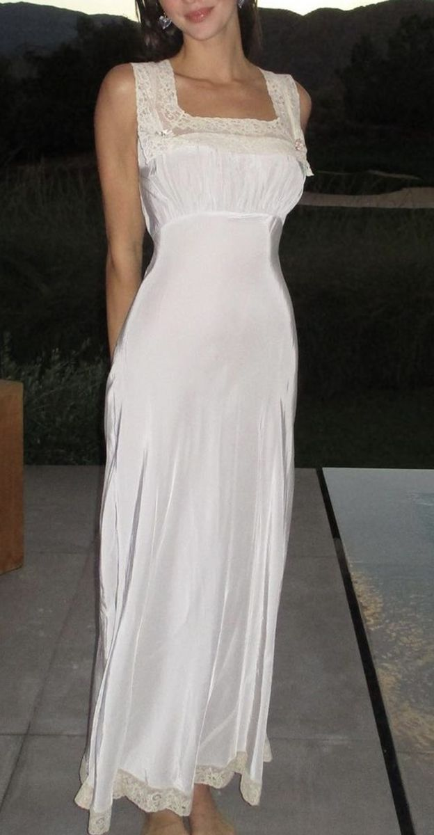 Satin Sheath White Evening Dress Lace Formal Party Gown J6504
