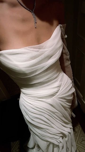 Trägerloses, plissiertes weißes Abendkleid aus Chiffon, formelles Partykleid J6422