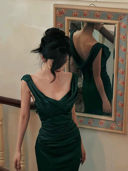 Robe de bal sirène vert émeraude, robe de soirée sexy J6471