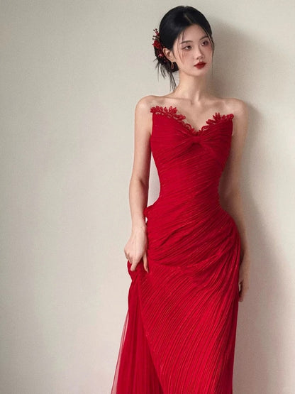 Robe de soirée sirène rouge sexy J6472