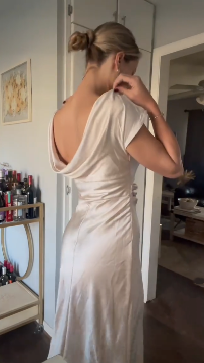 Robe de soirée sirène en satin ivoire, élégante robe de soirée formelle J6499