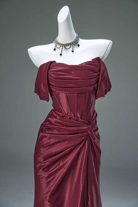 Robe de soirée sirène élégante en satin, longue robe de remise de diplôme J6501
