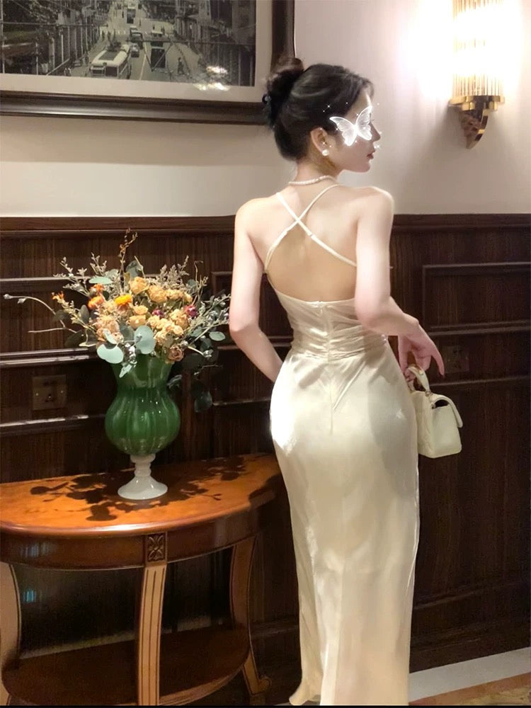 Spaghettiträger Elfenbein Ballkleid Meerjungfrau Geburtstagskleid J6524