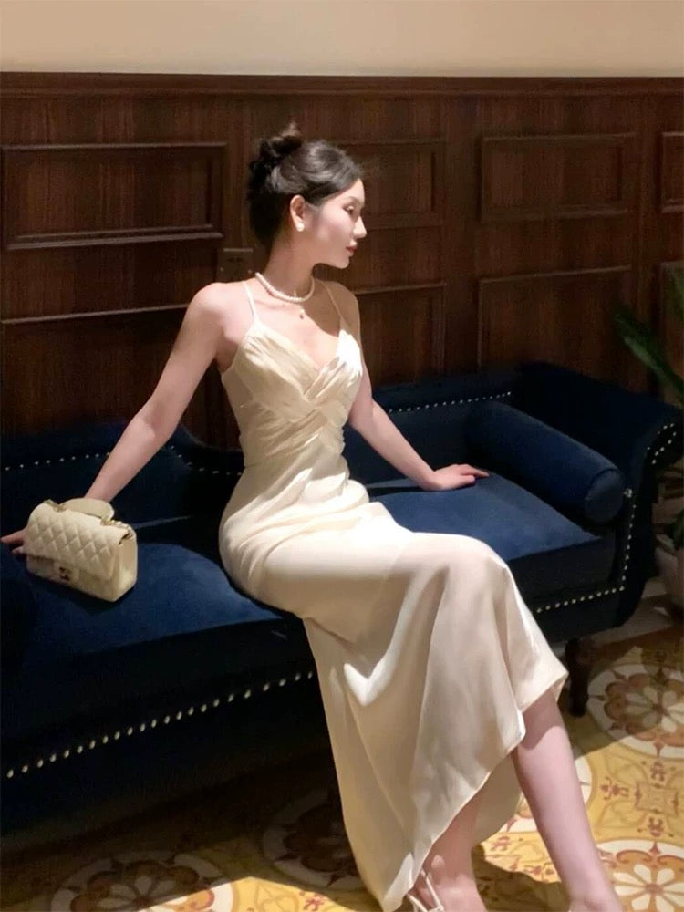 Spaghettiträger Elfenbein Ballkleid Meerjungfrau Geburtstagskleid J6524