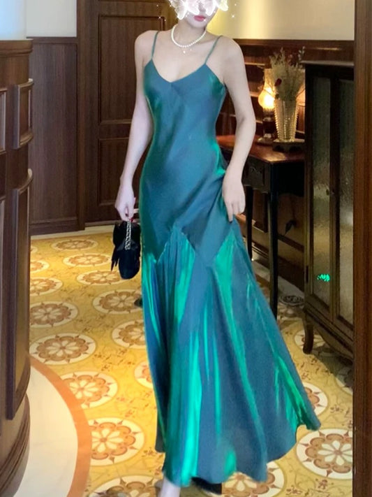 Spaghettiträger Grünes Ballkleid Meerjungfrau Geburtstagsoutfit J6529