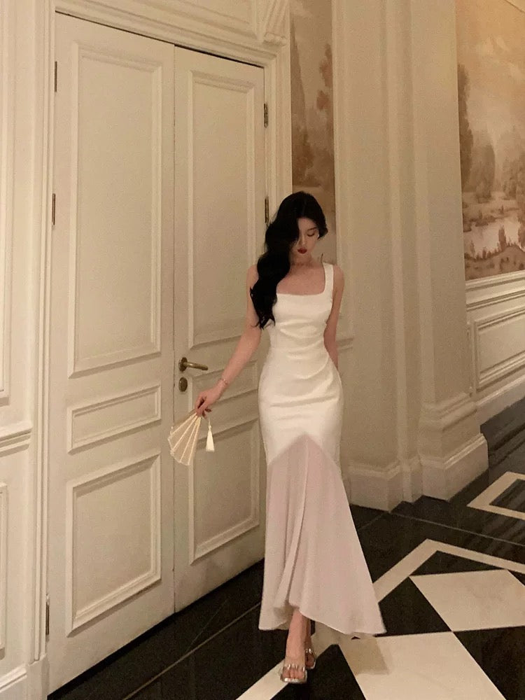 Elegantes Meerjungfrau-Ballkleid aus Satin J6543