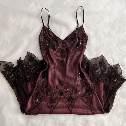 Spaghettiträger Vintage Ballkleider Perlen Geburtstagsoutfit J6595