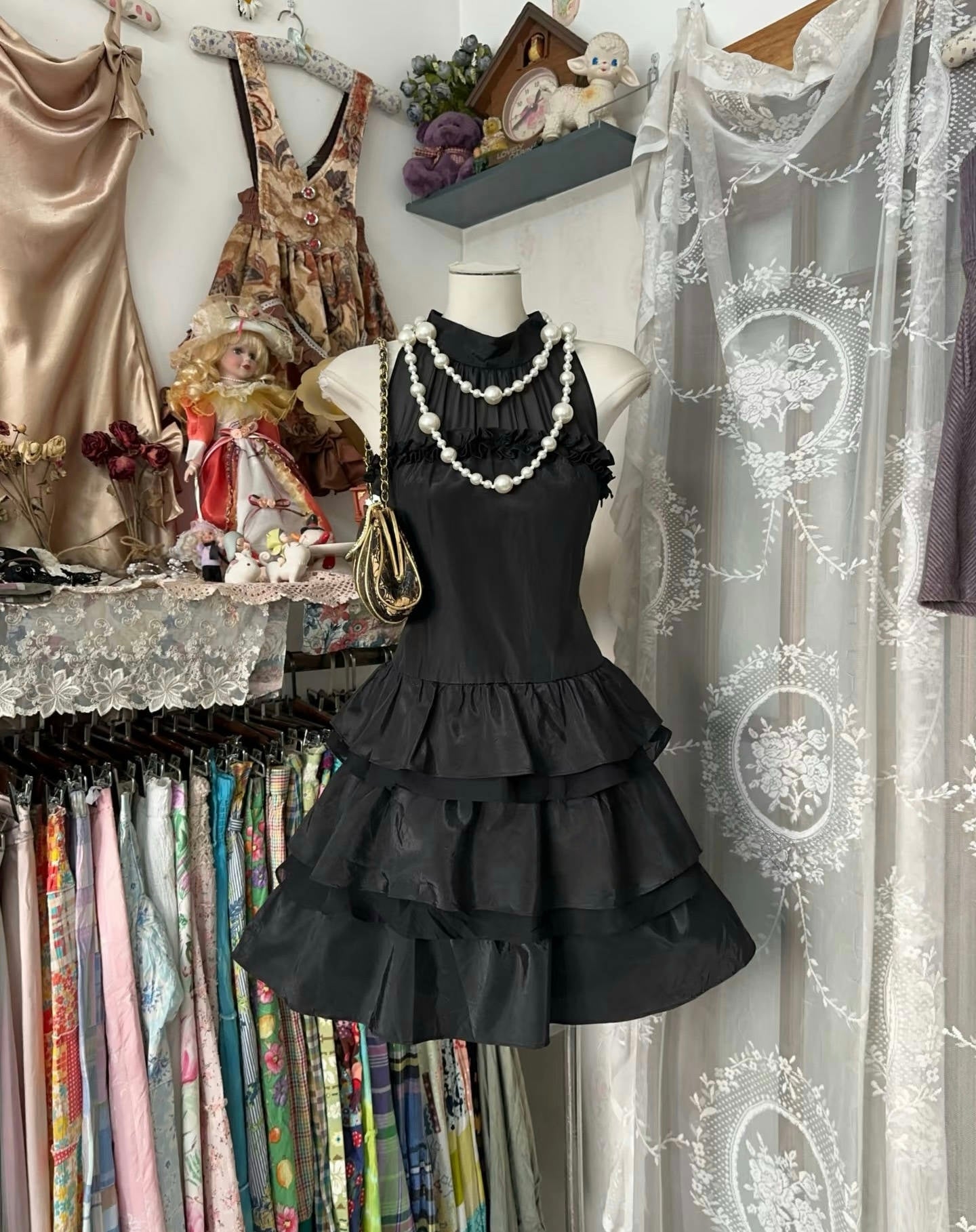 A Line Tiered Black Short Dress Sweet Homecoming Dress J6618