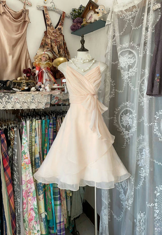 Chiffon A-Linie Kurzes Ballkleid Rüschen Homecoming Kleid J6622