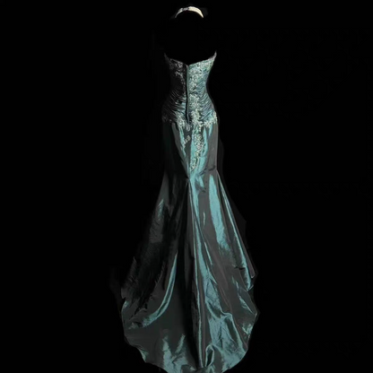 Sweetheart Meerjungfrau Ballkleid Applikation Satin Abendkleid J6654