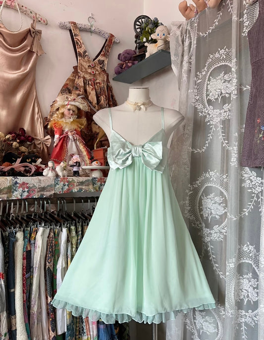 Mint Green A Line Short Summer Dress Chiffon Homecoming Dress  J6658