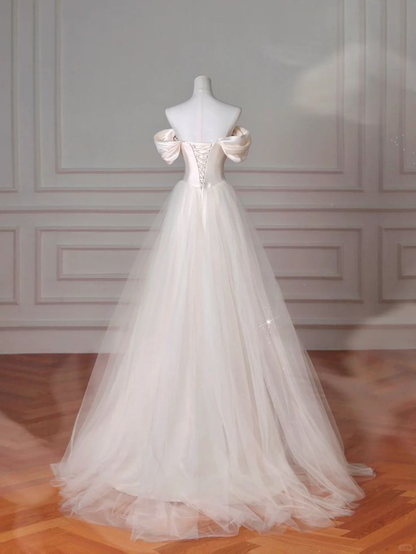 Elegant Off The Shoulder Satin Beaded Mermaid Evening Dress J6728