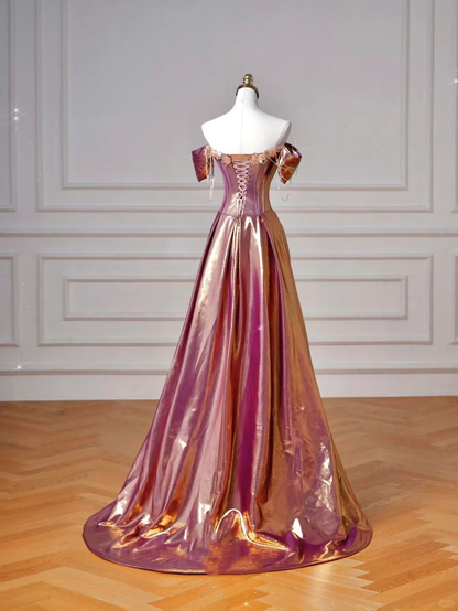 Perlenbesetztes Meerjungfrau-Ballkleid, schulterfrei, langes Abendkleid J6730