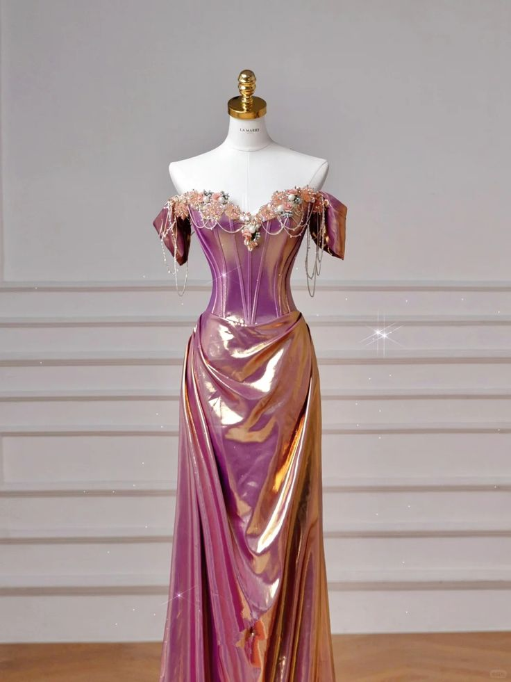 Perlenbesetztes Meerjungfrau-Ballkleid, schulterfrei, langes Abendkleid J6730