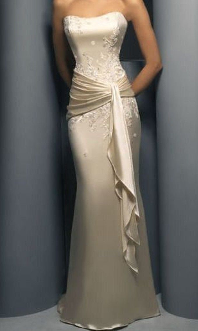Satin Mermaid Evening Dress With Applique