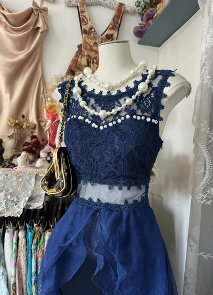 Robe de soirée sirène en dentelle avec appliques J6760