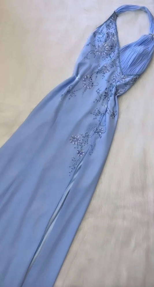 A Line Beaded Long Prom Dresses Formal Party Dress Formal Gown J6769