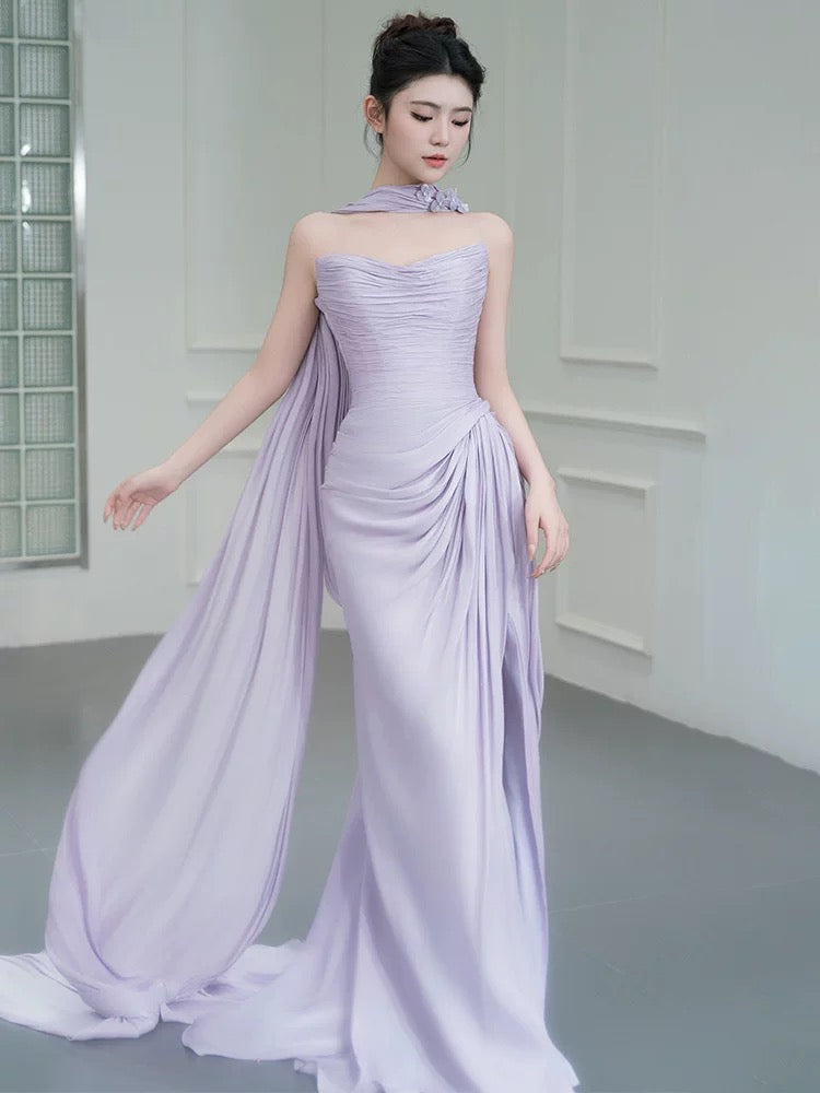 Robe de soirée bustier lavande, robe de bal formelle J6821