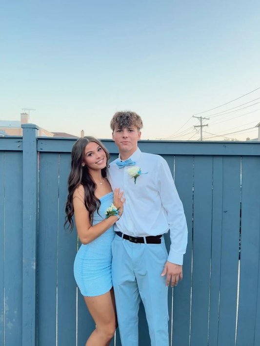 Strapless Blue Sheath Short Homecoming Dress Date Dress J6853