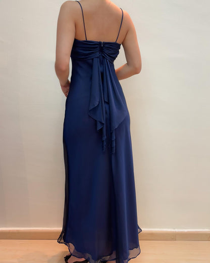 Spaghetti Straps Chiffon Mermaid Prom Dress Vintage Evening Dress J6877