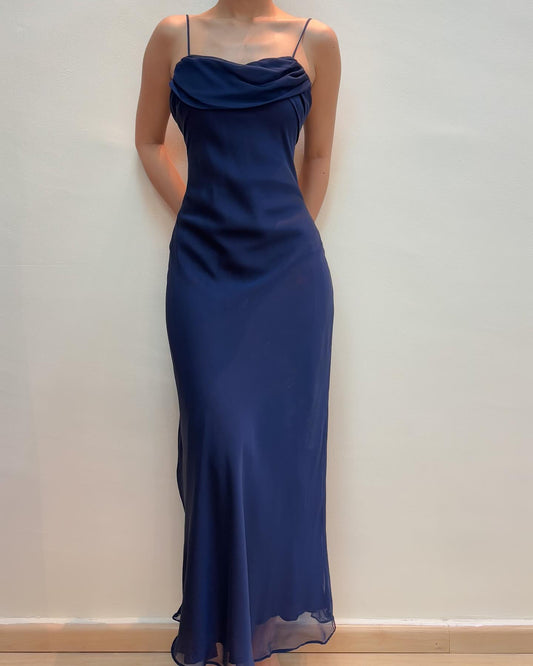 Spaghetti Straps Chiffon Mermaid Prom Dress Vintage Evening Dress J6877