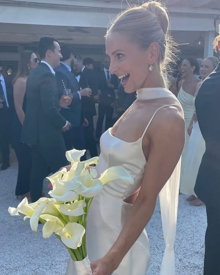 Robe de mariée en satin blanc à bretelles spaghetti, robe de soirée formelle J6882